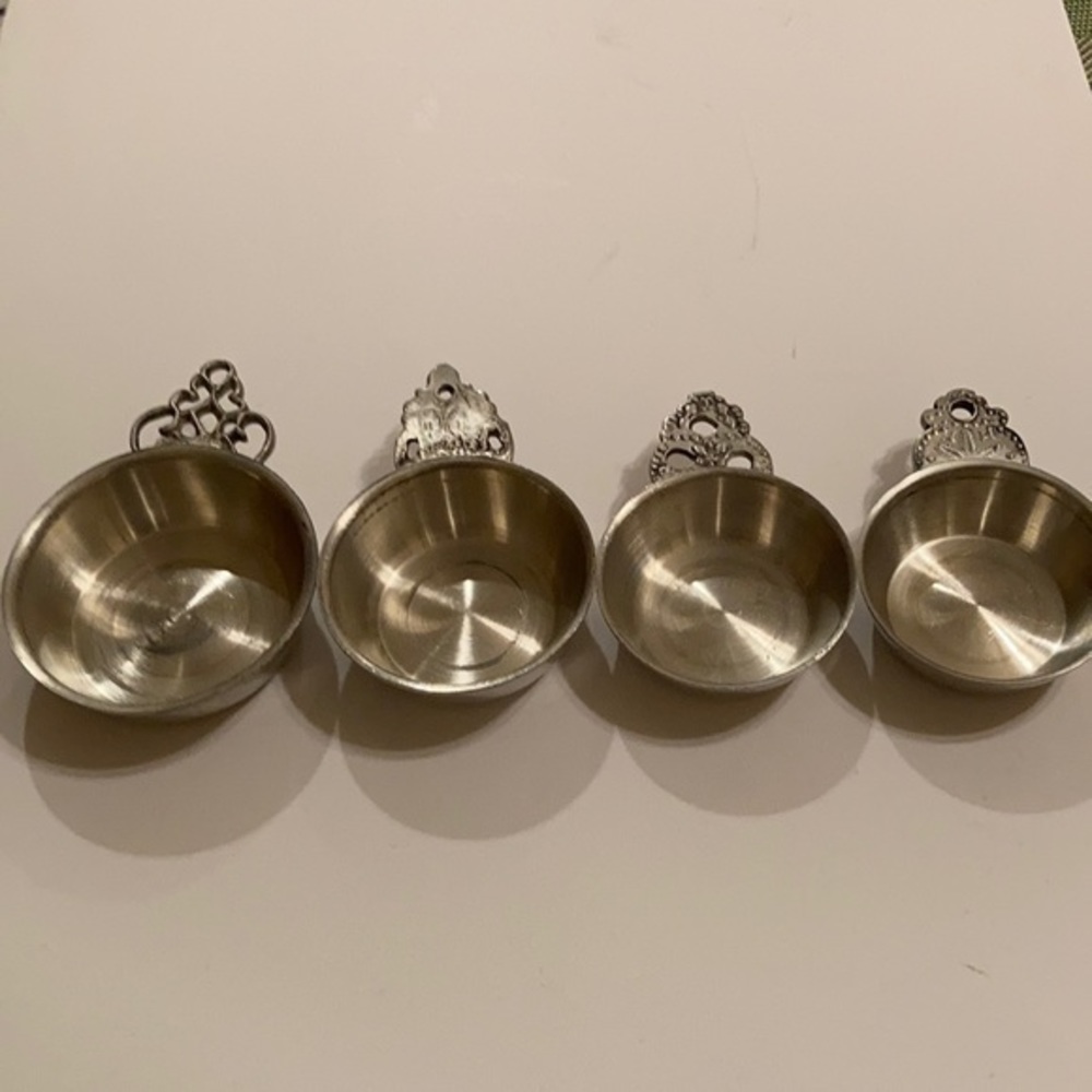 Vintage Porringers pewter barware drinking cups